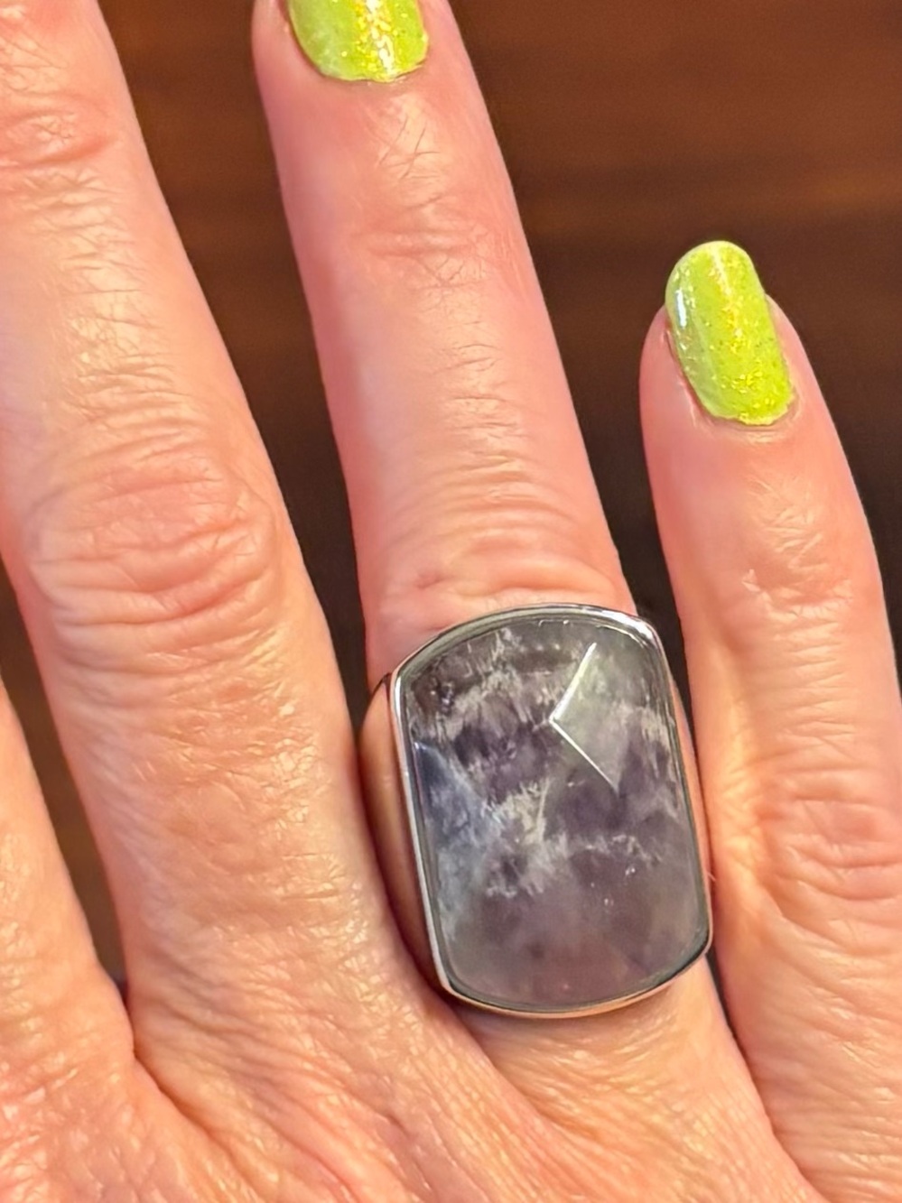 Park Lane vintage Silver Purple Stone Statement Ring